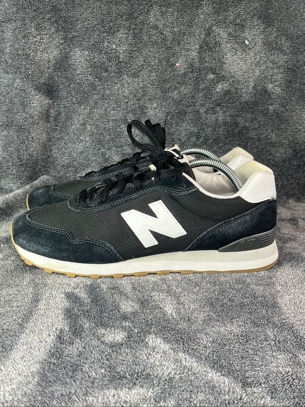 New Balance 515 v3 Black White Gum Suede Sneakers Men Size 9 Extra Wide 4E ML515